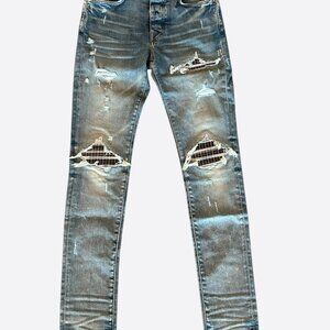 Amiri Clay Indigo Neon Plaid MX1 Jeans